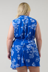 Lilith Floral Hallie Mock Neck Mini Dress Curve