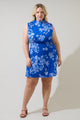 Lilith Floral Hallie Mock Neck Mini Dress Curve