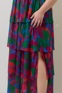 Kaeli Floral Amabel Tiered Maxi Dress Curve