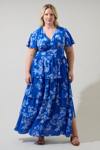 Lilith Floral Amabel Tiered Maxi Dress Curve