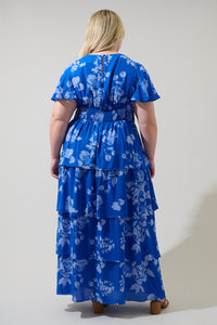 Lilith Floral Amabel Tiered Maxi Dress Curve