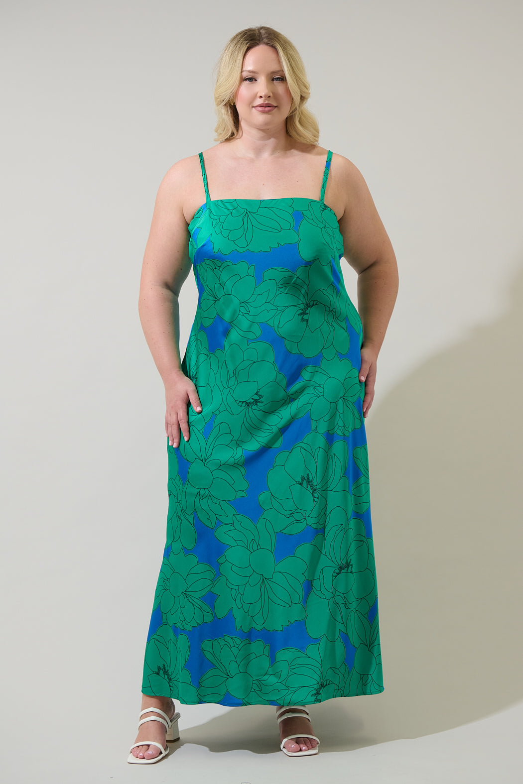 curve maxi dresses Final Sale Plus Size Sleeveless 1 Tiered Maxi Dress in Yellow