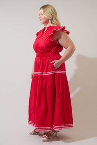 Solene Contrast Maxi Dress Curve