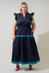 Solene Contrast Maxi Dress Curve