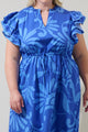 Emidora Floral Kiny Ruffle Midi Dress Curve