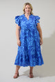 Emidora Floral Kiny Ruffle Midi Dress Curve