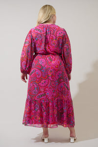 Anais Floral Mauder Balloon Maxi Dress Curve