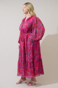 Anais Floral Mauder Balloon Maxi Dress Curve