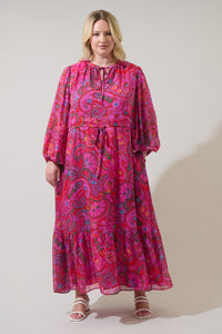 Anais Floral Mauder Balloon Maxi Dress Curve