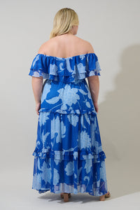 Seabloom Floral Gauri Off Shoulder Maxi Dress Curve