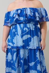Seabloom Floral Gauri Off Shoulder Maxi Dress Curve