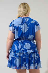 Seabloom Floral Fanny Ruffle Mini Dress Curve