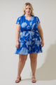 Seabloom Floral Fanny Ruffle Mini Dress Curve