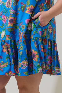 Anabelle Floral Rully Shift Mini Dress Curve