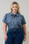Georgina Chambray Button Front Bow Top Curve