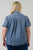 Georgina Chambray Button Front Bow Top Curve