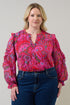 Anais Floral Raj Ruffle Balloon Sleeve Curve