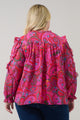 Anais Floral Raj Ruffle Balloon Sleeve Curve