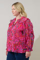 Anais Floral Raj Ruffle Balloon Sleeve Curve
