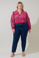 Anais Floral Raj Ruffle Balloon Sleeve Curve