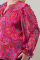 Anais Floral Raj Ruffle Balloon Sleeve Curve