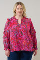 Anais Floral Raj Ruffle Balloon Sleeve Curve