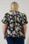 Elsinore Floral Jacquard Split Neck Top Curve