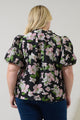 Elsinore Floral Jacquard Split Neck Top Curve