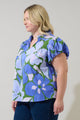 Dayana Floral Poly Smocked Top Curve