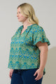Nyra Paisley Macy Ruffle Top Curve