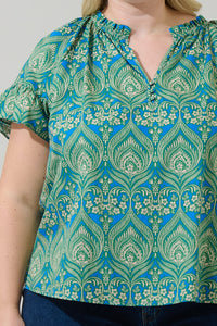 Nyra Paisley Macy Ruffle Top Curve