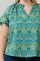 Nyra Paisley Macy Ruffle Top Curve