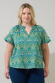 Nyra Paisley Macy Ruffle Top Curve