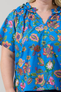 Anabelle Floral Darthy Smocked Top Curve