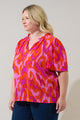 Charly Abstract Keira Ruffle Top Curve