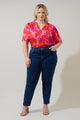 Charly Abstract Keira Ruffle Top Curve