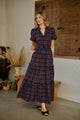 Miley Plaid Palmer Poplin Tiered Maxi Dress