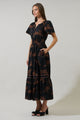 Zenzi Jungle Ordy Smocked Midi Dress