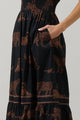Zenzi Jungle Ordy Smocked Midi Dress