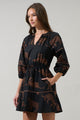 Zenzi Jungle Dabria Split Neck Mini Dress
