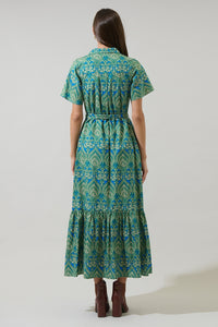 Nyra Paisley Valery Button Down Maxi Dress