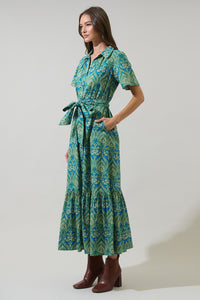 Nyra Paisley Valery Button Down Maxi Dress