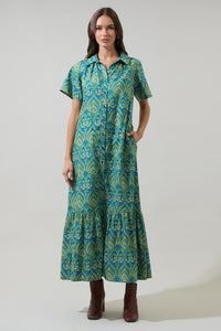 Nyra Paisley Valery Button Down Maxi Dress