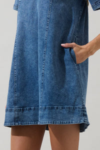 Rosalind Denim Shift Mini Dress
