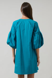 Check Mate Puff Sleeve Shift Dress