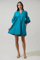 Check Mate Puff Sleeve Shift Dress