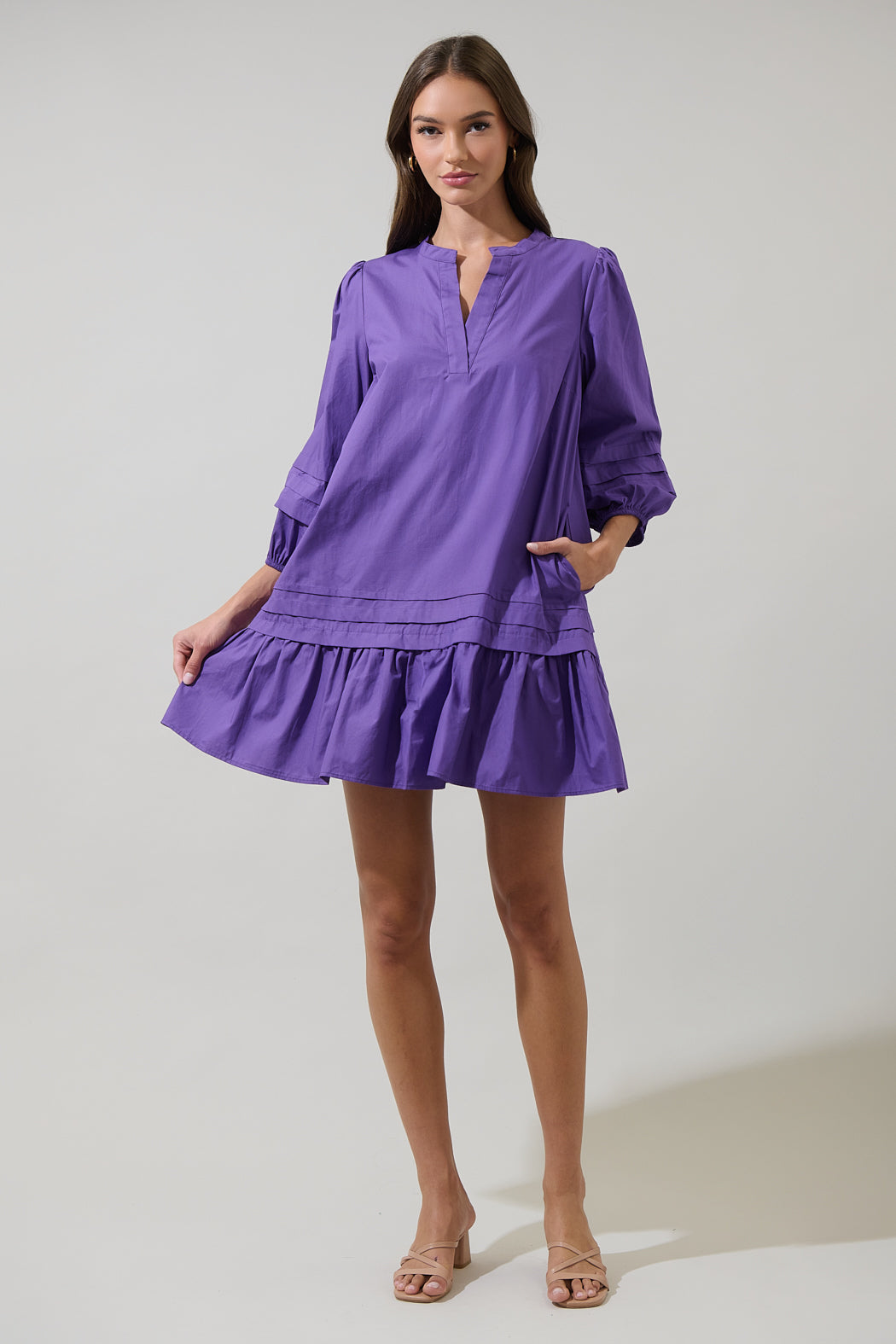 purple velma dress AW Velma Dress, Fennel Seed Crystal Satin Satin Charmeuse Floor Length V-Neck Bridesmaid Dresses