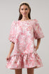 Lola Jacquard Ruffle Shift Dress