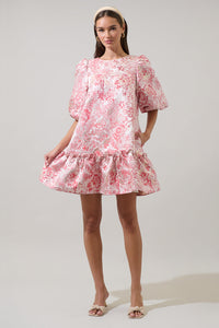 Lola Jacquard Ruffle Shift Dress
