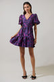 Farrah Jacquard Floral May Tiered Mini Dress